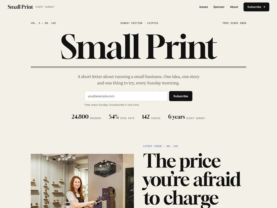 Broadsheet — Newsletter site template for Framer