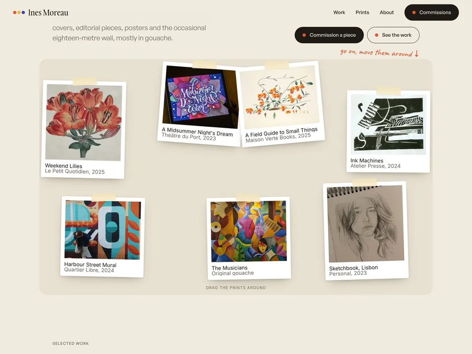 Gouache — Illustrator portfolio template for Framer