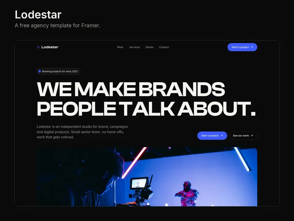 Lodestar — Creative agency template for Framer