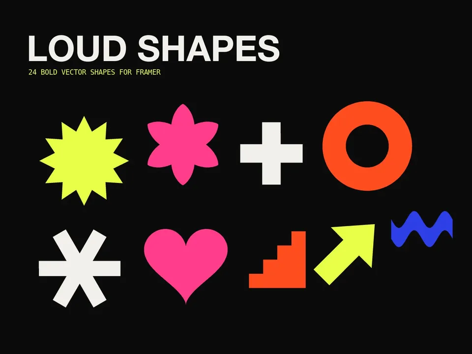 Loud Shapes — Vector set vectors for Framer
