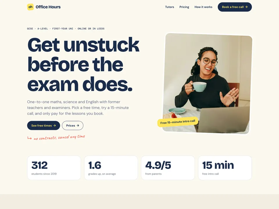 Office Hours — Tutoring template for Framer