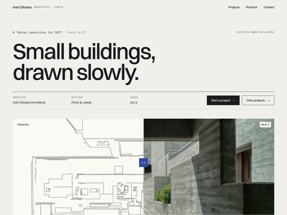 Plan & Section — Architecture portfolio template for Framer
